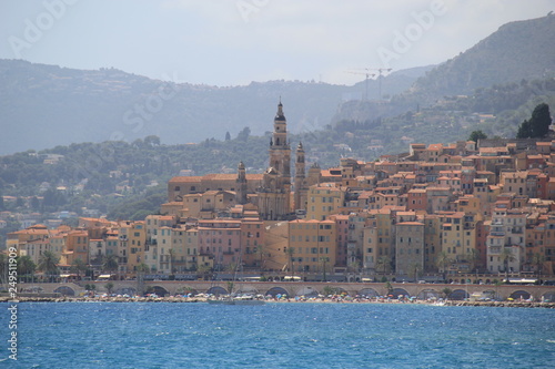 Menton cityscape, french riviera.