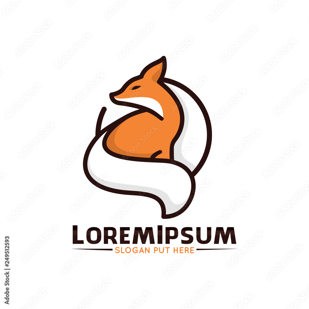 Obraz premium Fox Line Art logo