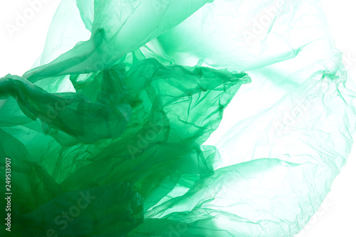 Green plastic abstract color texture, Plastic bag for background, green background