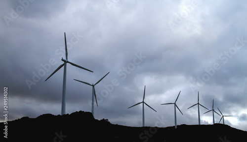 Wind turbines landscape photo