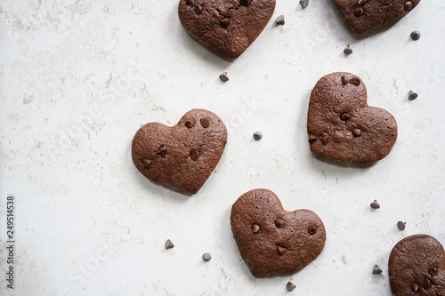 Фотография Homemade heart shaped brownies / Valentines day food