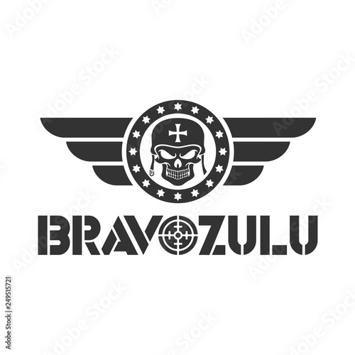 bravo zulu design logo template photo