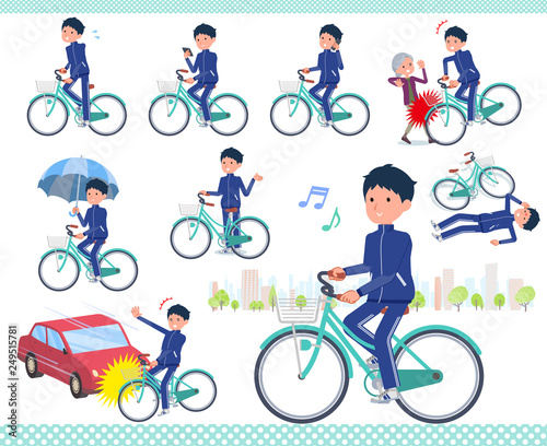 flat type school boy Blue jersey_city cycle