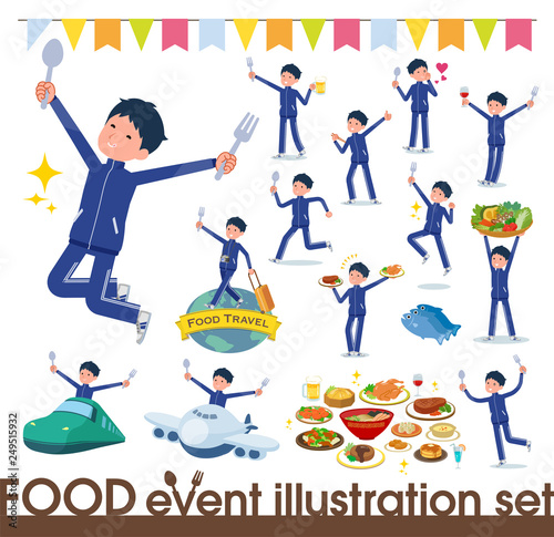 flat type school boy Blue jersey_food festival