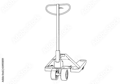 sketch pallet truck vector