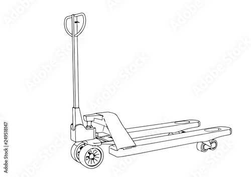 sketch pallet truck vector