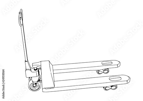 sketch pallet truck vector