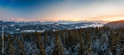 winter sunset in the Bernese Alps