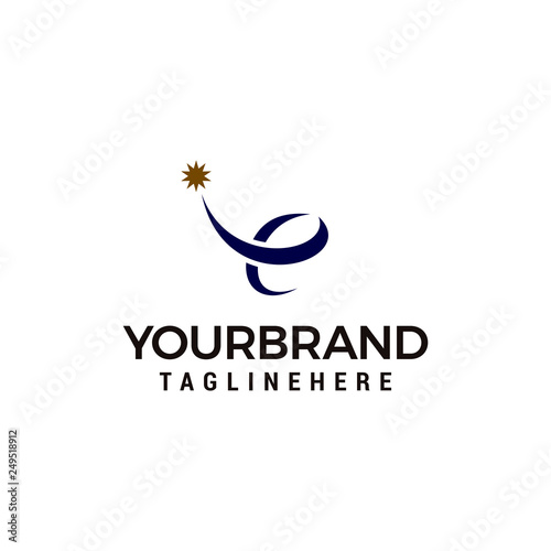 letter E with star element Logo designs template