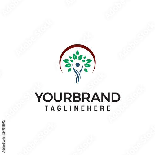 Human Leaf healthy Logo designs template