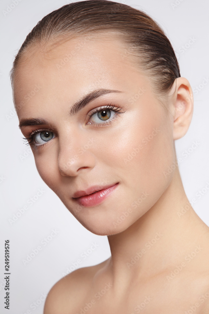 Portrait of young beautiful healthy girl with clean make-up Portrait of young beautiful healthy girl with clean make-up