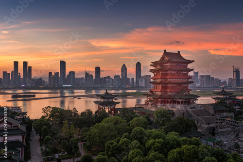 tengwang pavilion,one of Chinese famous ancient building in Nanchang,Jiangxi,China photo