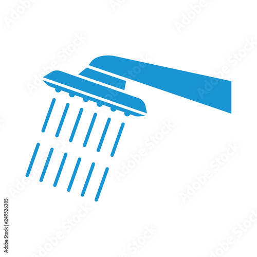 Shower, icon. Blue. Abstract concept. Vector illustration.