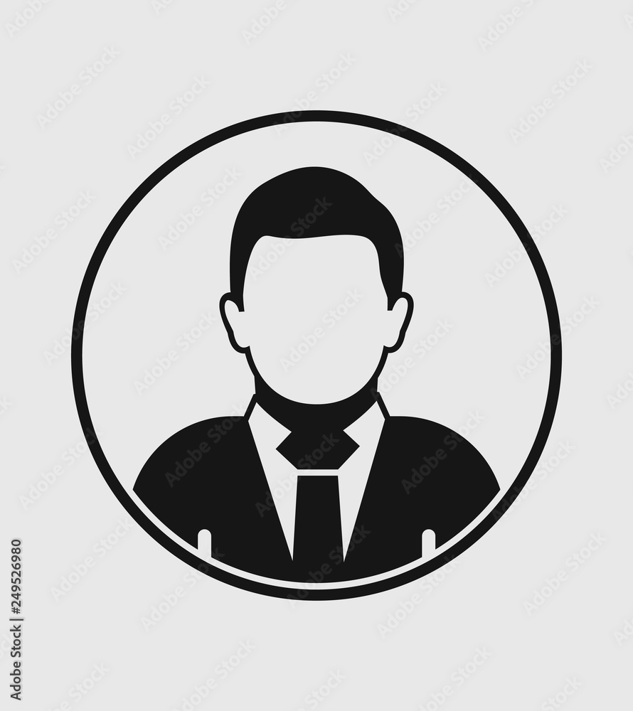 Corporate man Icon with circle shape. Flat style vector EPS. Corporate man Icon with circle shape. Flat style vector EPS.