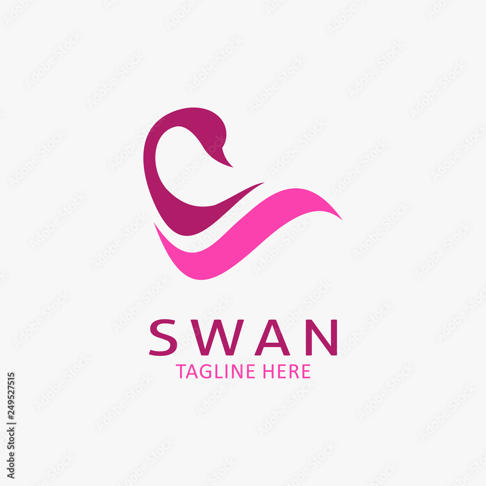 Beauty swan logo design Beauty swan logo design