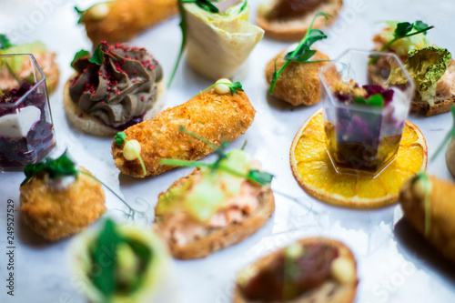 Appetizers table with diffe...