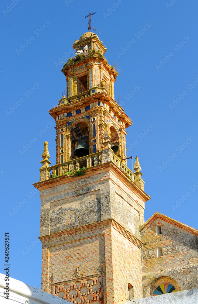 Belfry of the church of Santiago in Carmona, province of Seville, Spain