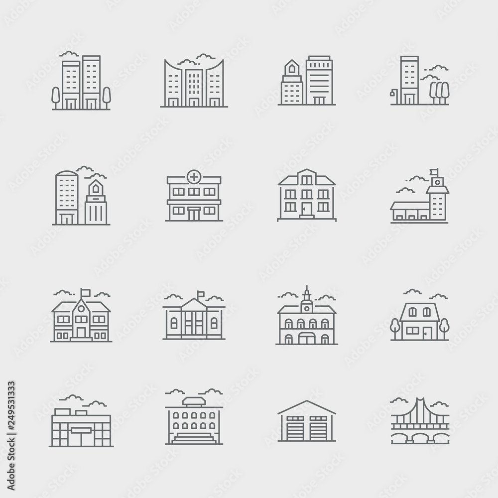 Buildings Icon Set