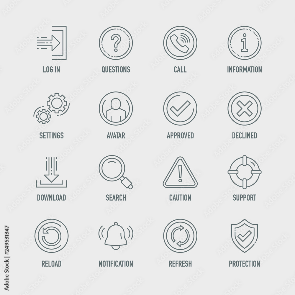 Basic Interface Icon Set Basic Interface Icon Set