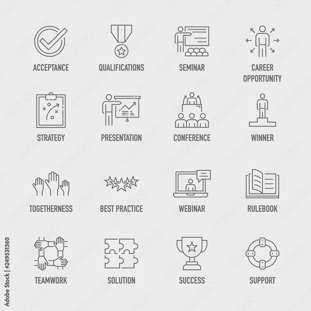 Business Training Icon Set Business Training Icon Set