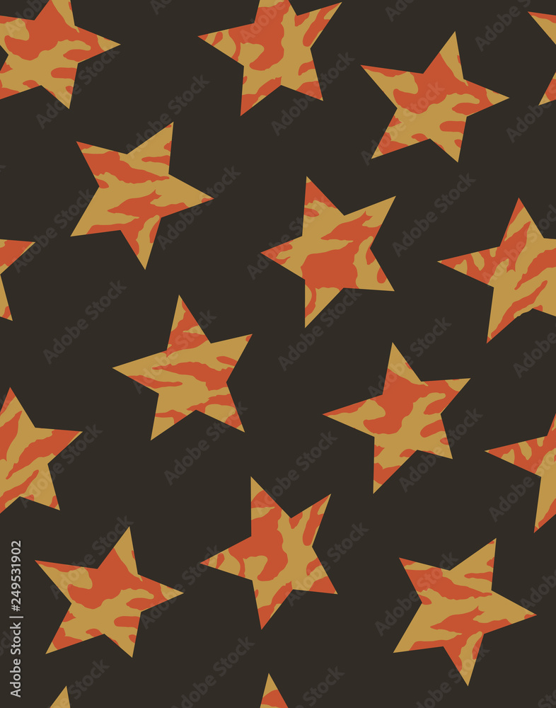 Stars camouflage repeat design, seamless pattern vector illustration Stars camouflage repeat design, seamless pattern vector illustration