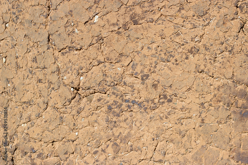 texture of clay wall from clay house, clay background