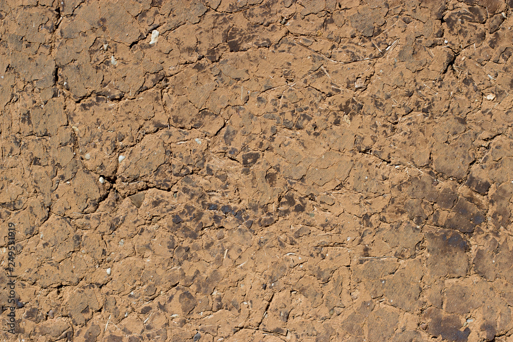 texture of clay wall from clay house, clay background