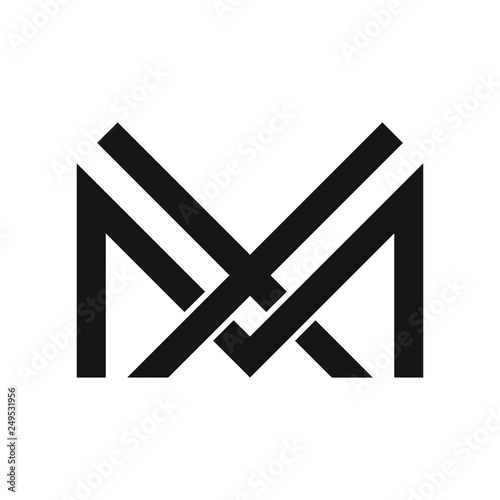 Letter MX XM vector logo template photo