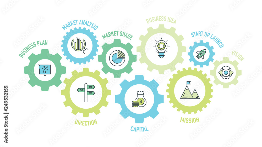 Start Up Business Line Icons
