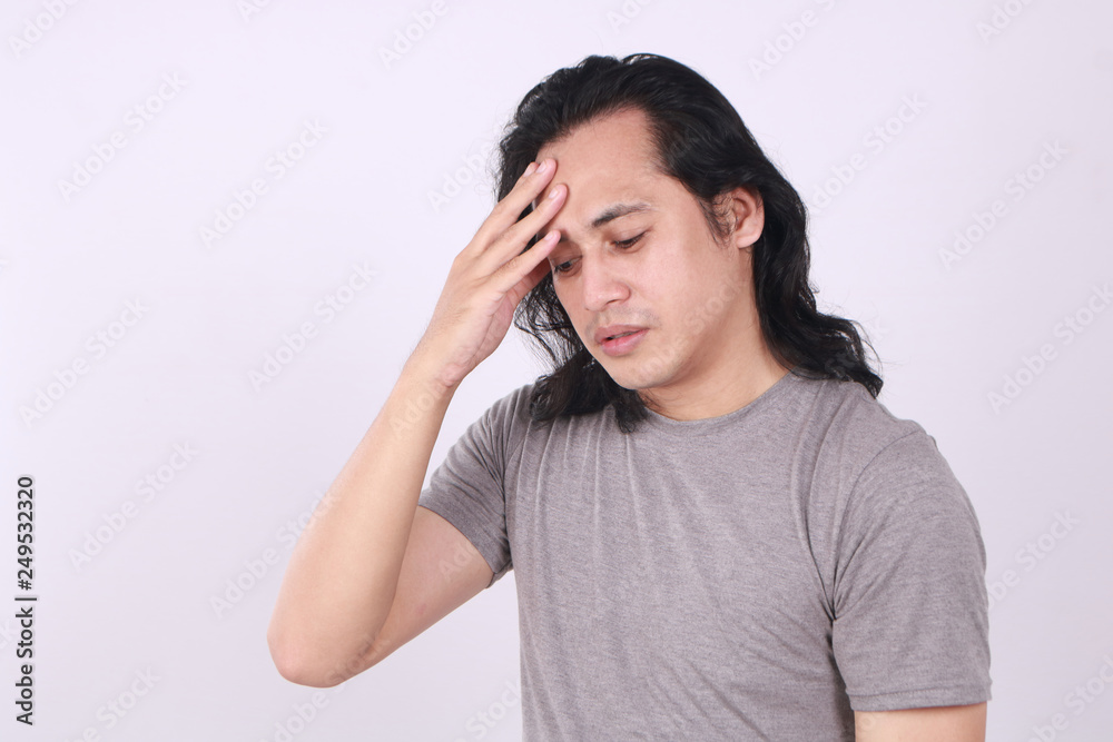 Stressed Young Man Having Pain of Headache Stressed Young Man Having Pain of Headache