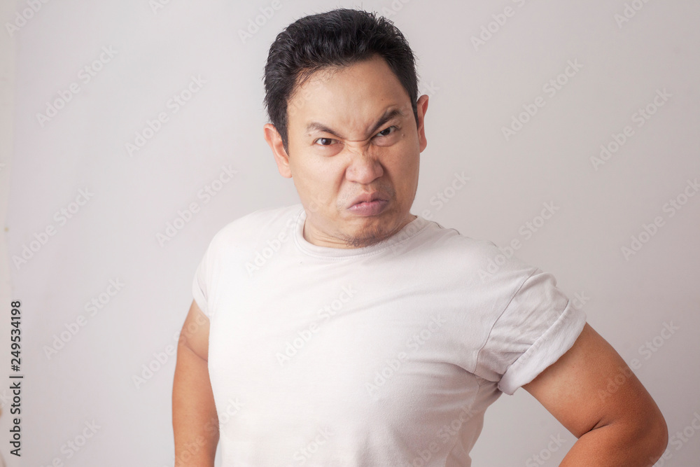 Angry Cynical Asian Man Expression Angry Cynical Asian Man Expression
