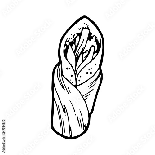 Doner kebab icon hand-drawn