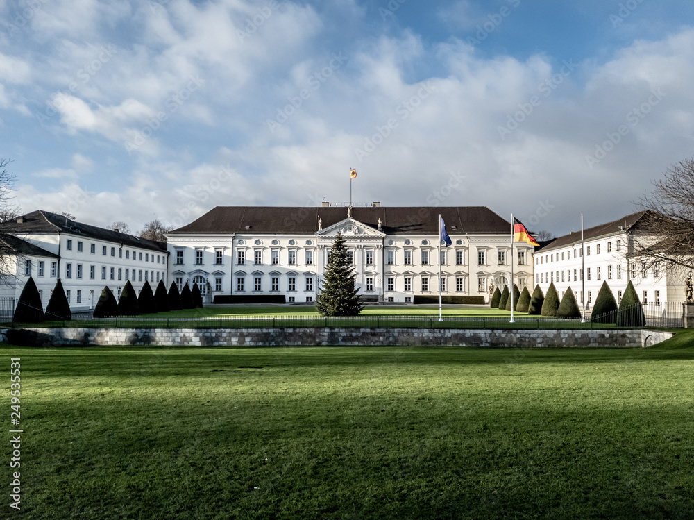 Panorama of Schloss Bellevue , Bellevue Palace in Berlin, official residence of the President of Germany.