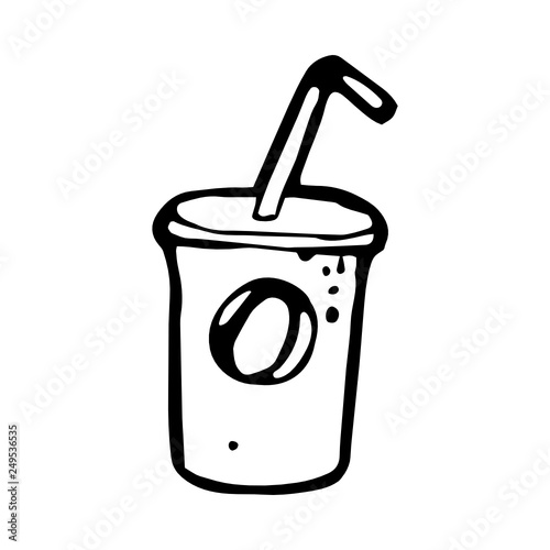 Milk shake icon hand-drawn