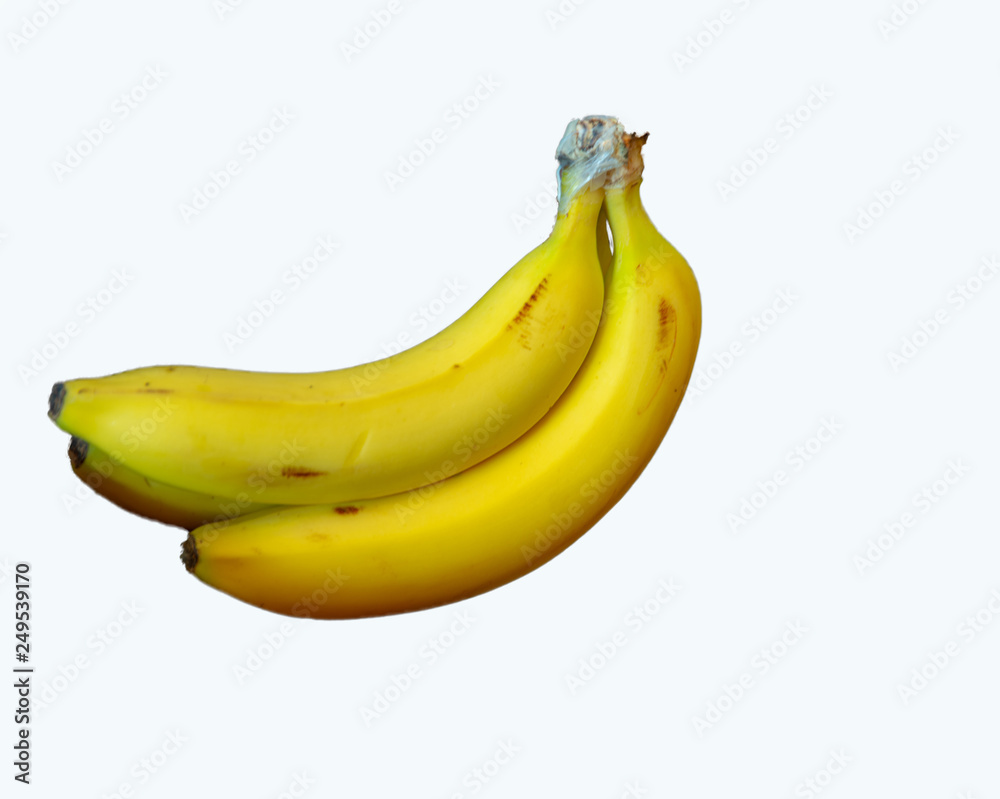 A bunch of Bananas against a white background