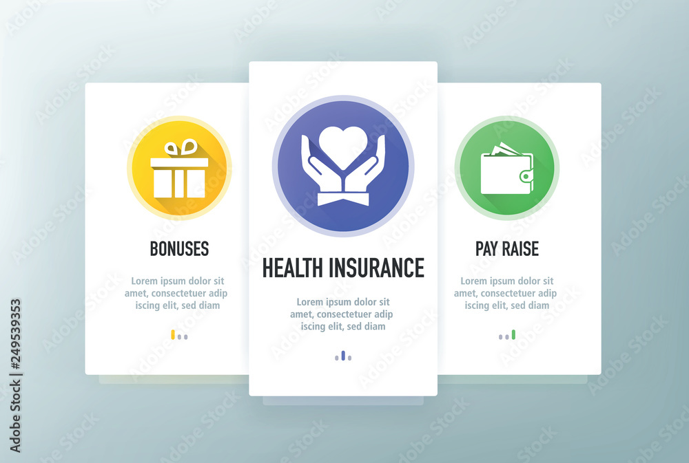 Fototapeta premium EMPLOYEE BENEFITS ICON CONCEPT