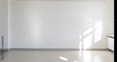 White wall corridor hallway blank empty sun
