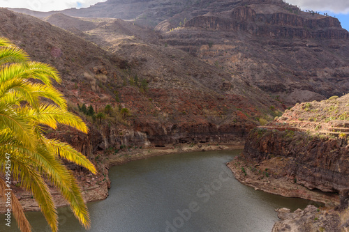 Panoramic view of Gambuesa damn, Gran Canaria, Spain photo