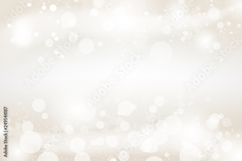 White and gold abstract Bokeh background, celebration seasonal holiday vector illustration