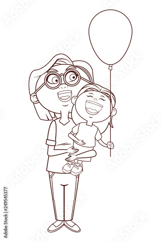 grandmother and granddaughter balloon