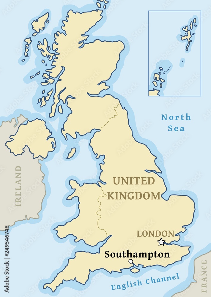 Obraz premium Southampton map location