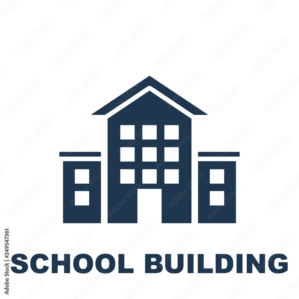 School Building Vector Icon Eps10