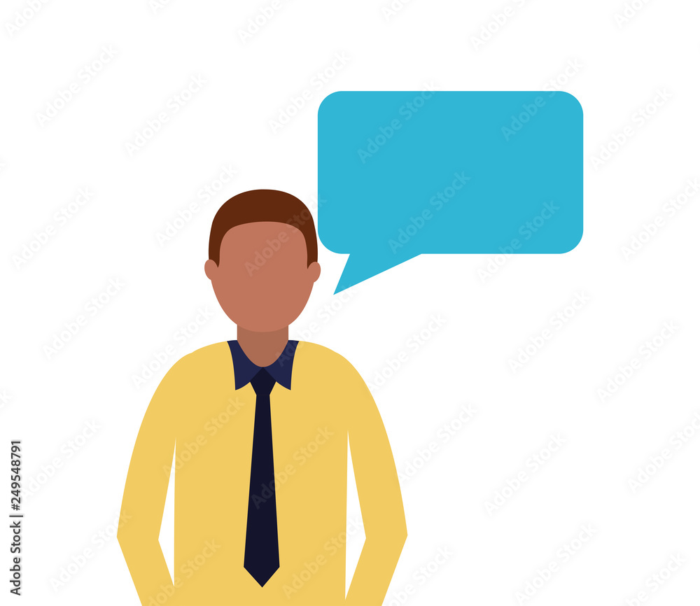 business man speech bubble talk