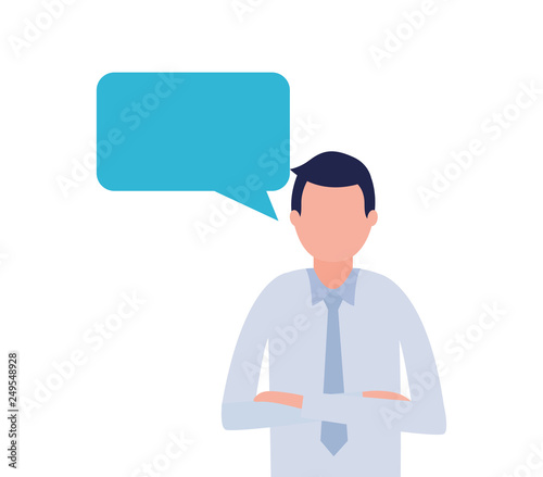 business man speech bubble talk