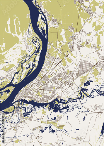 Canvastavla vector map of the city of Samara, Russia