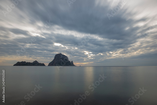 The island of es vedra of Ibiza in long exposure