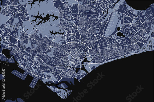 vector map of the city of Singapore, Republic of Singapore