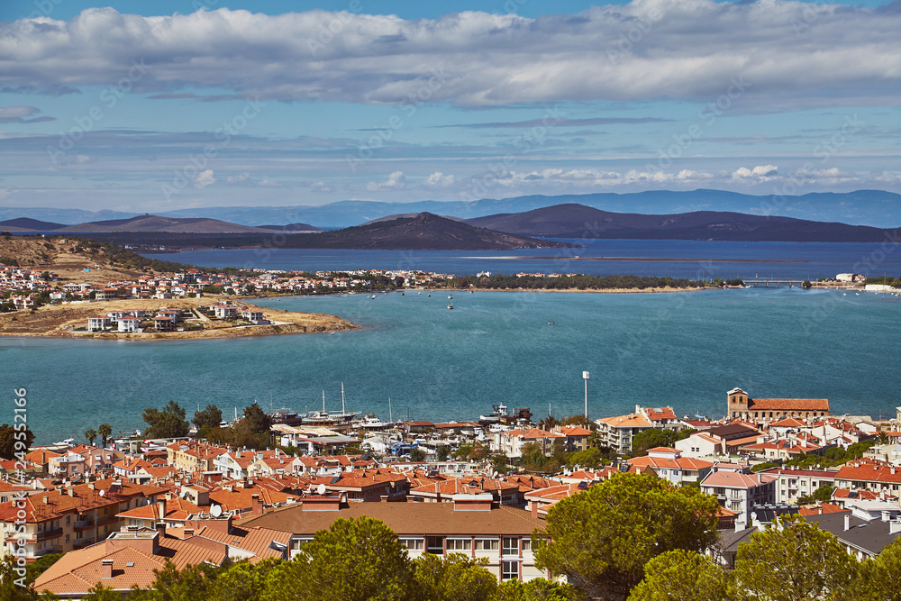 Views of Ayvalik town onCunda island at Aegean side of Turkey