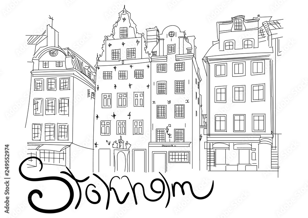 Sketch of Stockholm city, Sweden