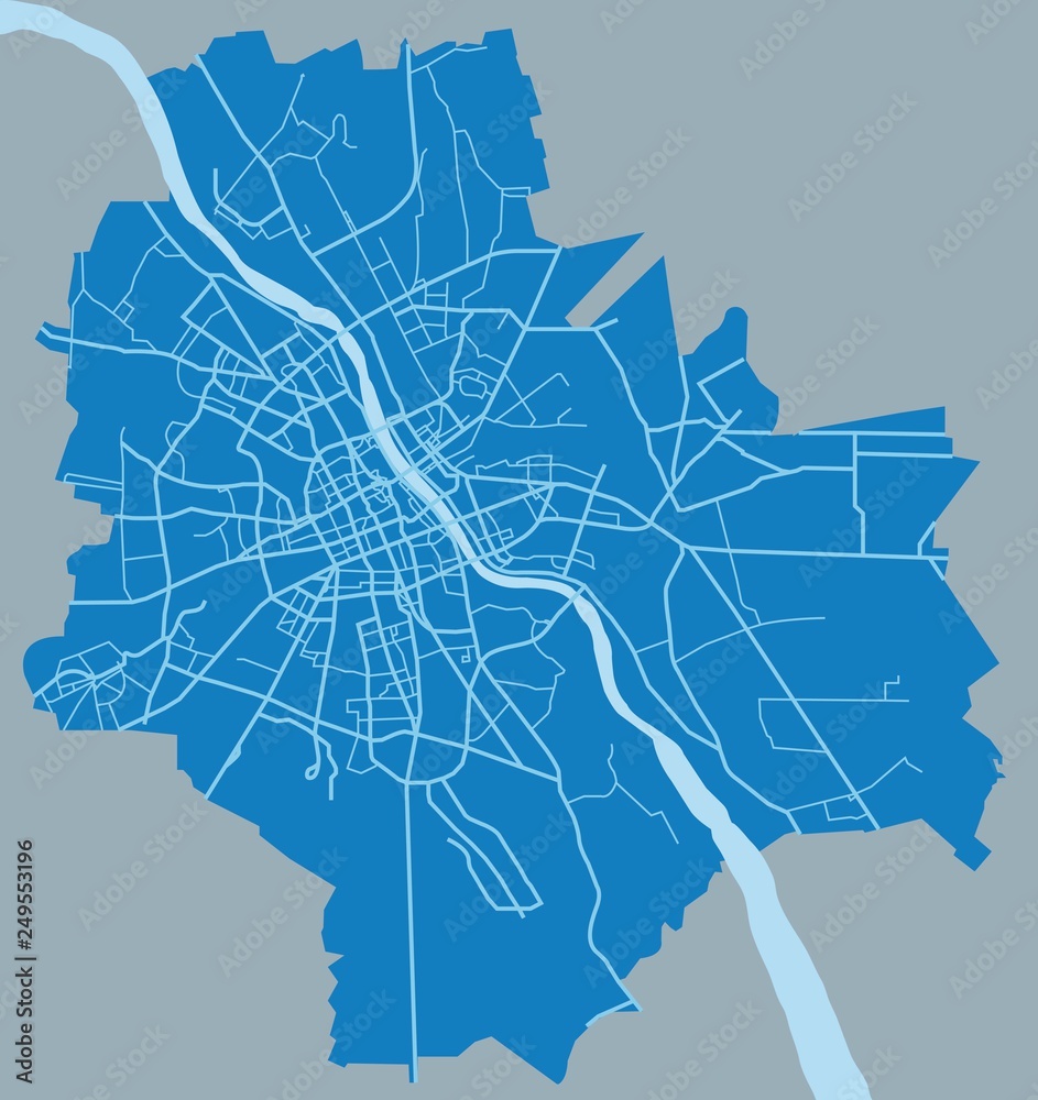 Obraz premium Mapa Warszawy